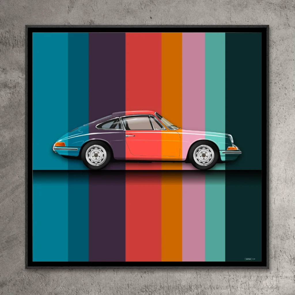 Porsche 911 art print – Outlaw Night – collectible piece Inspired by Paul Smith's intervention on the 911