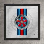 Porsche 911 art print – Racing Fuchs Martini – limited edition collectible on aluminium