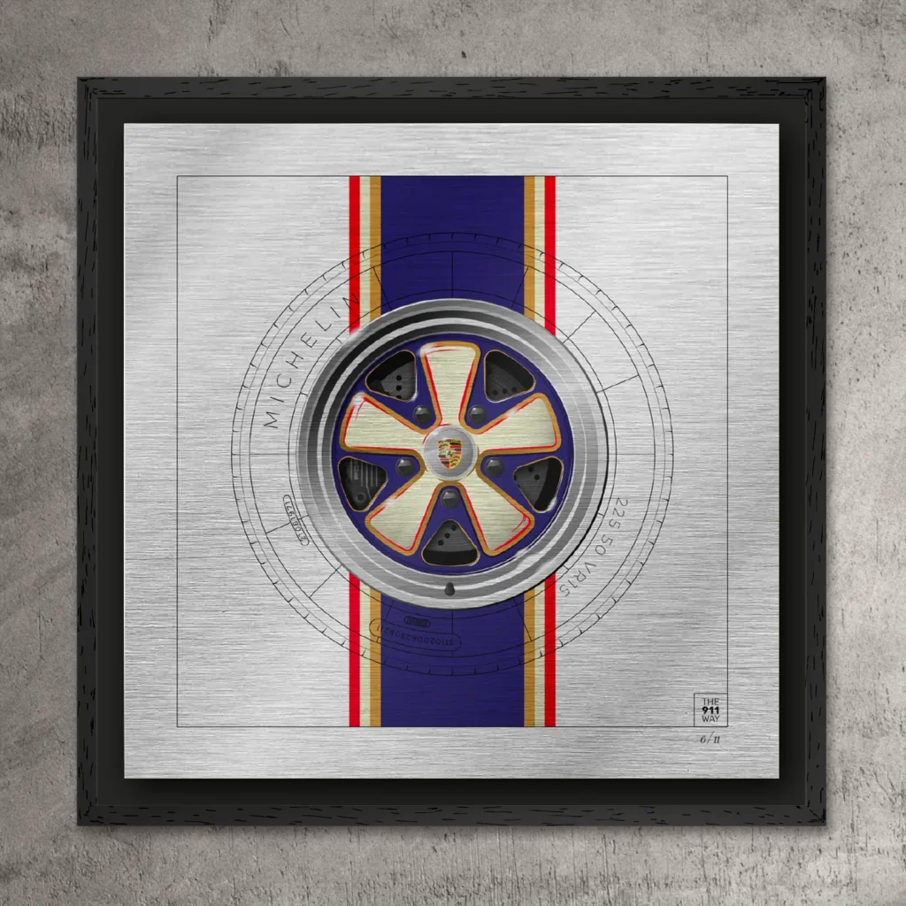 Porsche 911 art print – Racing Fuchs Rothmans – limited edition collectible on aluminium